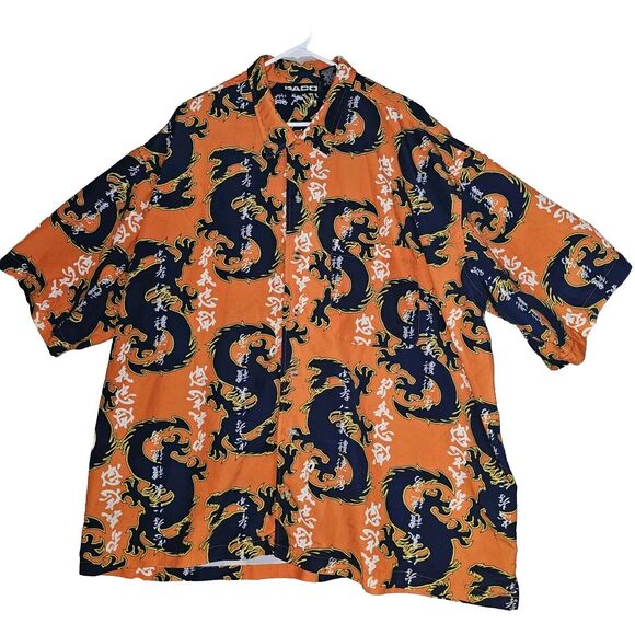 PACO Jeans Dragon Design Button Down Shirt Men's Size 3XLT Casual Y2K - Picture 1 of 6